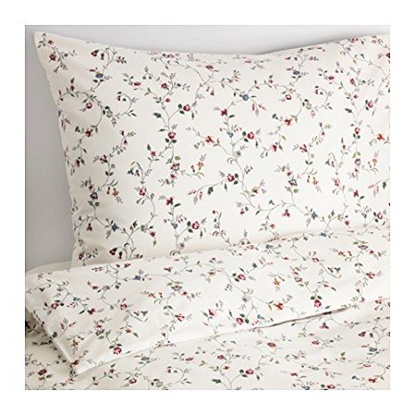 ikea bettwäsche blumen weiß rosa