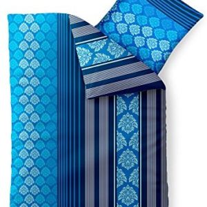 Traumhafte Bettwäsche aus Baumwolle - blau 155x220 von aqua-textil