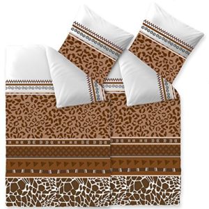 Hübsche Bettwäsche aus Baumwolle - braun 135x200 von aqua-textil