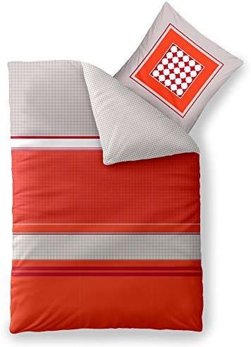 Kuschelige Bettwäsche aus Baumwolle - grau 155x220 von aqua-textil