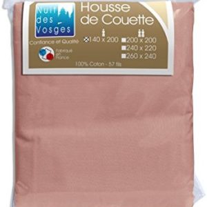 Kuschelige Bettwäsche aus Baumwolle - rosa 140x200 von Nuit des Vosges