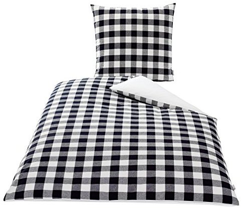 Hübsche Bettwäsche aus Baumwolle - schwarz 155x220 von KBT Cotton Plus