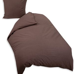 Traumhafte Bettwäsche aus Biber - braun 155x220 von Genieße den Schlaf