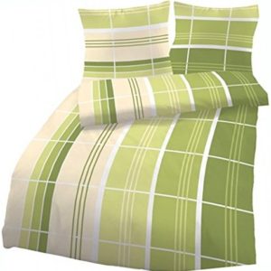 Hübsche Bettwäsche aus Biber - grün 135x200 von CMFashion