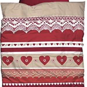 Traumhafte Bettwäsche aus Biber - rot 155x220 von Casatex