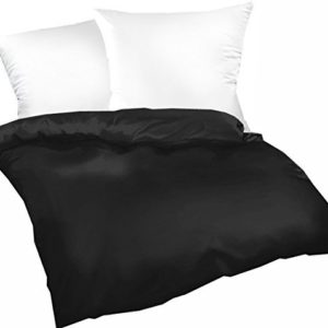 Hübsche Bettwäsche aus Biber - schwarz 155x220 von Genieße den Schlaf