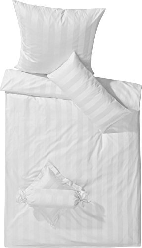 Kuschelige Bettwäsche aus Damast - weiß 135x200 von Curt Bauer