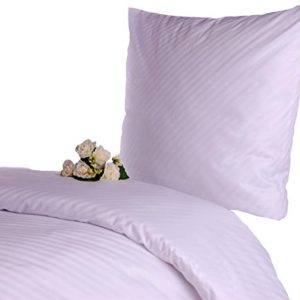 Kuschelige Bettwäsche aus Damast - weiß 135x200 von Hans-Textil-Shop