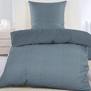 Kuschelige Bettwäsche aus Fleece - blau 135x200 von KH-Haushaltshandel
