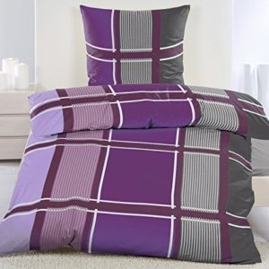 Hübsche Bettwäsche aus Fleece - grau 135x200
