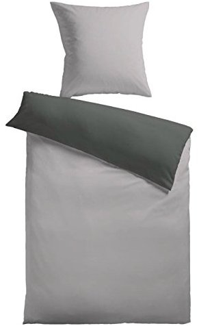 Traumhafte Bettwäsche aus Fleece - grau 155x220 von HomeStylist