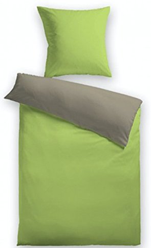 Hübsche Bettwäsche aus Fleece - grün 135x200 von HomeStylist