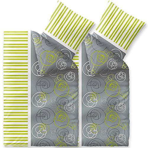 Hübsche Bettwäsche aus Fleece - grün 155x220 von CelinaTex Hübsche Bettwäsche aus Fleece - grün 155x220 von CelinaTex