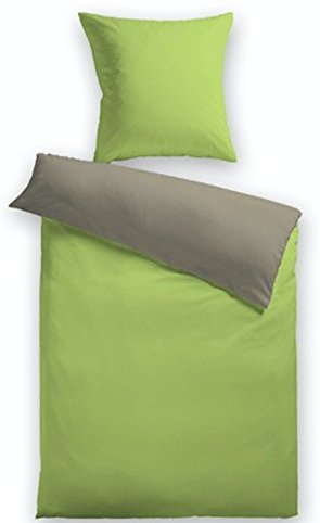 Kuschelige Bettwäsche aus Fleece - grün 155x220 von HomeStylist