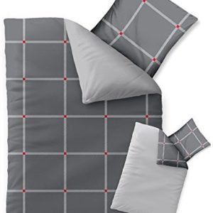 Kuschelige Bettwäsche aus Microfaser - grau 155x220 von CelinaTex