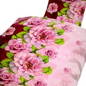 Traumhafte Bettwäsche aus Microfaser - rosa 135x200 von 1stB HOME