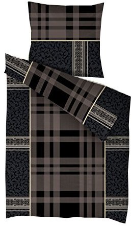 Kuschelige Bettwäsche aus Microfaser - schwarz 135x200