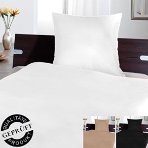 Kuschelige Bettwäsche aus Microfaser - weiß 135x200 von 4 Trendy Living