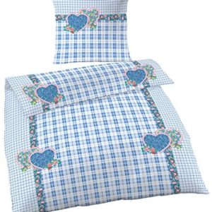 Hübsche Bettwäsche aus Renforcé - blau 135x200 von Ido