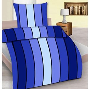Schöne Bettwäsche aus Renforcé - blau 135x200 von Magita