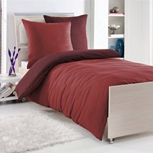 Schöne Bettwäsche aus Renforcé - rot 135x200 von optidream
