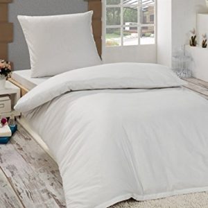 Schöne Bettwäsche aus Renforcé - weiß 155x220 von