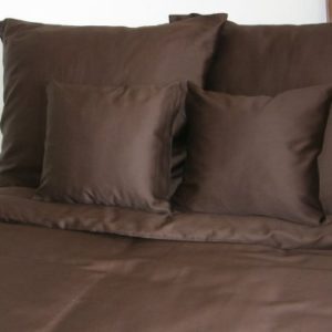 Kuschelige Bettwäsche aus Satin - braun 155x200 von Mako Satin