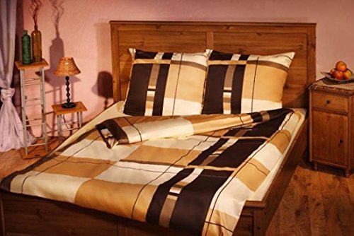 Schöne Bettwäsche aus Satin - braun 200x200 von Bettwaren-XXL