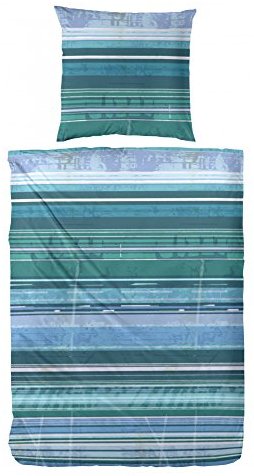 Kuschelige Bettwäsche aus Satin - petrol 135x200 von Hahn