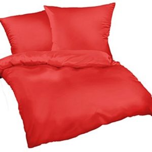 Hübsche Bettwäsche aus Satin - rot 135x200 von Bettwaren-XXL