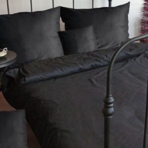 Traumhafte Bettwäsche aus Satin - schwarz 155x200 von Mako Satin