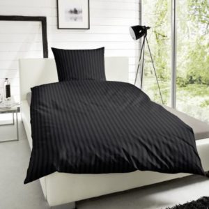 Schöne Bettwäsche aus Satin - schwarz 155x220 von Primera