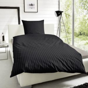 Schöne Bettwäsche aus Satin - schwarz 155x220 von Primera