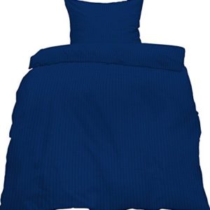 Kuschelige Bettwäsche aus Seersucker - blau 155x220 von KH-Haushaltshandel