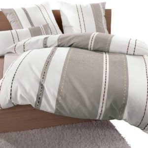 Hübsche Bettwäsche aus Seersucker - braun 135x200 von Janine