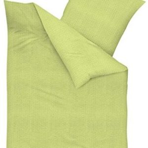 Kuschelige Bettwäsche aus Seersucker - grün 155x220 von Kaeppel