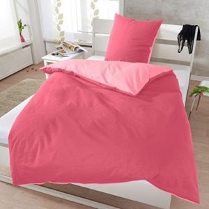 Hübsche Bettwäsche aus Seersucker - rosa 155x220 von Janine Design