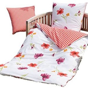 Schöne Bettwäsche aus Seersucker - rot 135x200 von Janine Design