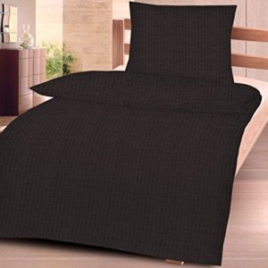 Traumhafte Bettwäsche aus Seersucker - schwarz 135x200 von Bettenpoint