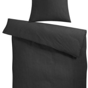 Kuschelige Bettwäsche aus Seersucker - schwarz 155x220 von Carpe Sonno