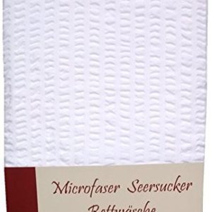 Hübsche Bettwäsche aus Seersucker - weiß 135x200 von n.g.