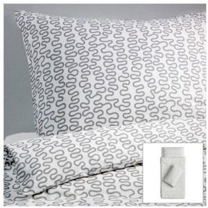 Hübsche Bettwäsche aus Baumwolle - weiß 155x220 von Ikea