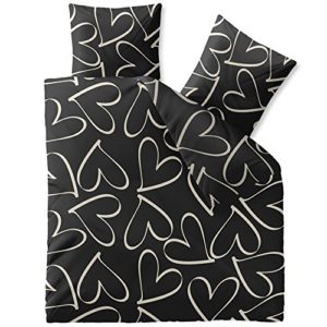Traumhafte Bettwäsche aus Baumwolle - schwarz 200x220 von CelinaTex
