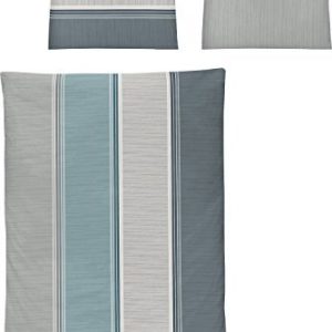 Kuschelige Bettwäsche aus Biber - blau 135x200 von