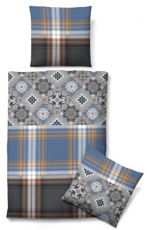 Traumhafte Bettwäsche aus Biber - blau 135x200 von Biberna Traumhafte Bettwäsche aus Biber - blau 135x200 von Biberna