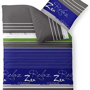 Hübsche Bettwäsche aus Biber - blau 135x200 von CelinaTex