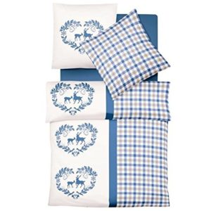 Traumhafte Bettwäsche aus Biber - blau 155x220 von