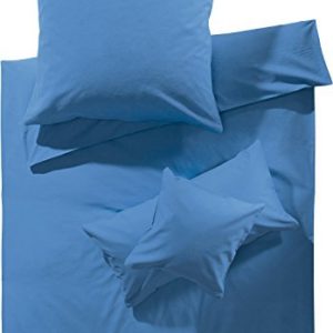 Hübsche Bettwäsche aus Biber - blau 155x220 von Erwin Müller