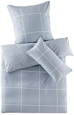 Schöne Bettwäsche aus Biber - blau 155x220 von hessnatur