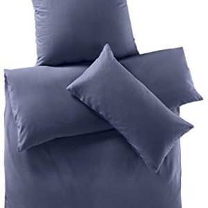 Schöne Bettwäsche aus Biber - blau 155x220 von hessnatur